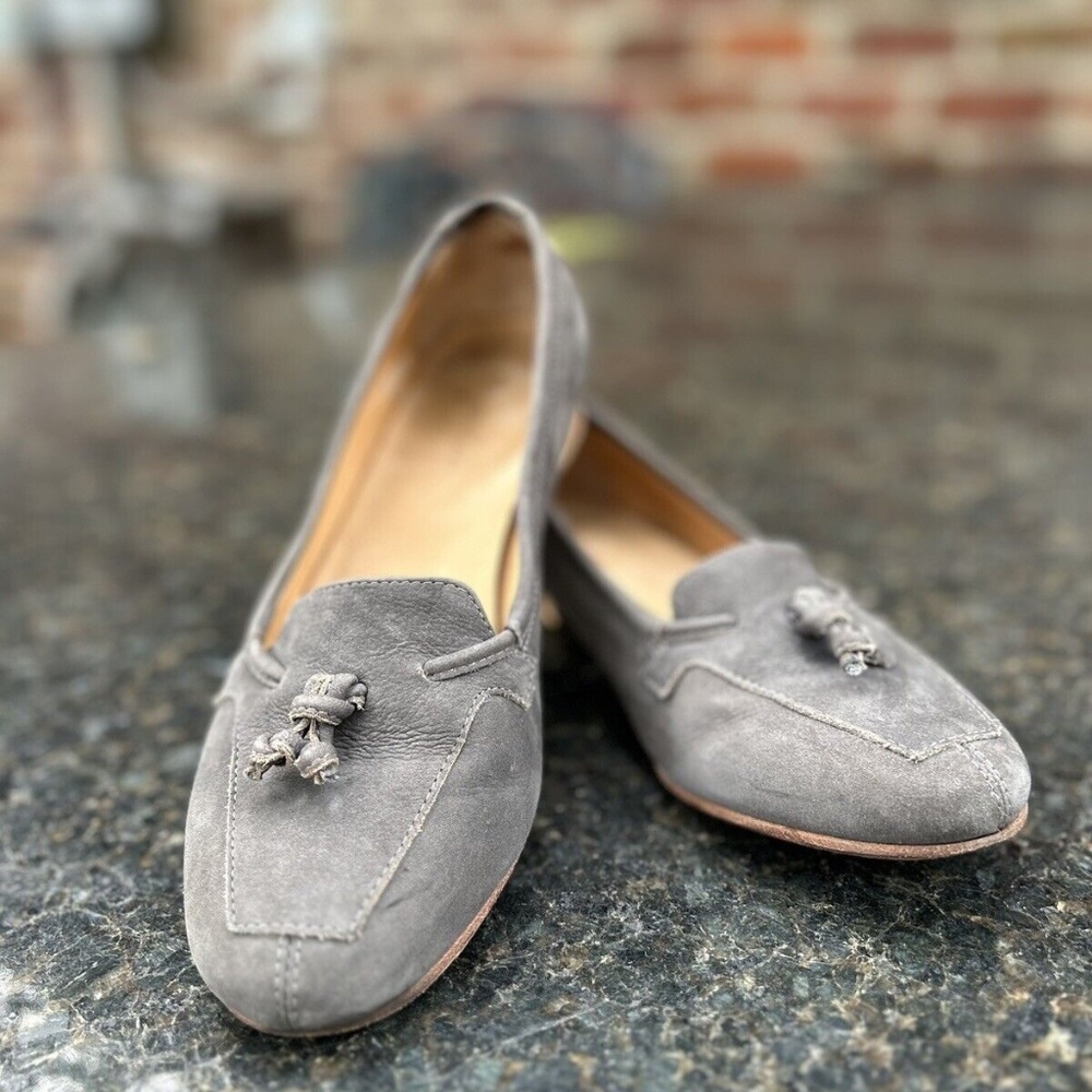 Steven Alan Tasseled Loafers Gray Suede Size 38 Eur/ 7.5 US
